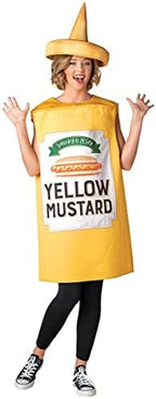 Seasons Mustard Costume Ketchup Cosplay Halloween Costume for Adult One Size (Yellow Mustard)