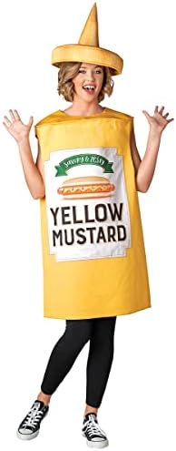 Seasons Mustard Costume Ketchup Cosplay Halloween Costume for Adult One Size (Yellow Mustard)