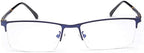 Half Rim Photochromic Gray Reading Glasses +4.25 Strength Mens WoStrength Mens Blue Frame Readers Spectacles