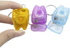 10PCS Dental Floss Keychain, Portable Mint Dental Teeth Floss Key Chain, Tooth Shaped Flat-Line Design Roll Oral Care Tooth Cleaner Hygiene 15M Length (10pcs Dental Floss Keychain)