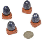 Justinstones Sodalite Natural Gemstone Quartz 30mm Egg Shaped Crystal Healing Chakra Energy Balancing Meditation Home Office Decor Stone with Stone Stand