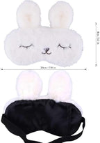 Easter Bunny Sleeping Mask, Soft Fluffy Plush Rabbit Blindfold Novelty Sleep Mask Eye Cover Eyeshade for Kids Girls Boys Women Men Night Nap Travel Meditation (White, Rabbit)