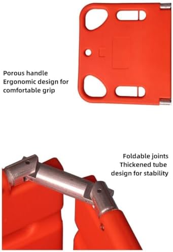 Folding Plastic Spinal Board Stretcher, Water-Floatable Lightweight Rescue Stretcher, Compact Foldable Design for Outdoor and Emergency Evacuation (4-Fold)