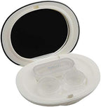 MUDOR Exquisite Contact Lens Case - Mini Travel Kit Box Holder Container Includes Remover Tool with Tweezers and No Leak Contact Case Organizer for Soft & Hard Lens (White)