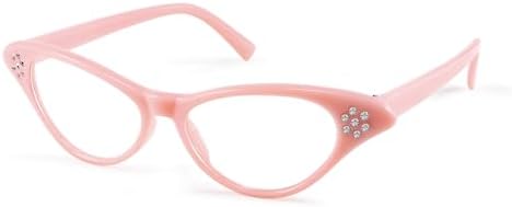 FEISEDY Cat Eye Costume Glasses with Rhinestones Women & Kids 50s 60s Classic Party Cateye Sunglasses B2848