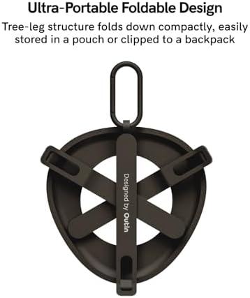 OutIn Ultra-Portable Foldable Coffee Stand with Carabiner, Stable Portable Espresso Machine Holder, Aluminum Unibody Design, Clip-On Carabiner for Easy Carrying, Fit Mino, Nano