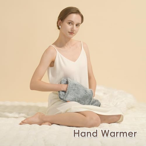 samply Hot Water Bottle with Cover - 2L Hot Water Bag with Hand Pocket, for Hand Feet Warmer, Black