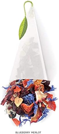 Tea Forte Blueberry Merlot Premium Organic Caffeine-Free Herbal Tea Blend Event Box, Bulk Pack 40 Count, 10 per tray Individually Wrapped Handcrafted Pyramid Infusers