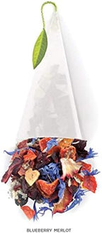Tea Forte Blueberry Merlot Premium Organic Caffeine-Free Herbal Tea Blend Event Box, Bulk Pack 40 Count, 10 per tray Individually Wrapped Handcrafted Pyramid Infusers
