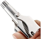 Manual Nose Hair Trimmer for Man & Woman,Trimmer for Nose,Ear,Moustache and Whiskers Hair,Waterproof,Stainless Steel with Brush,Nasal Clippers，Comes with a Cleaning Brush, Silver