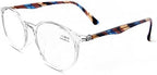 DOOViC Italy Design Fashion Reading Glasses for Women Men Stylish TR90+Acetate Frames Clear Readers with Case