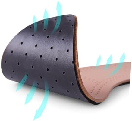 Breathable Cowhide Shoes Insoles for Women, Thick Soft Leather High Heel Cushions with Shock Absorption, Anti-Odor Sweat-Absorbing Inserts for Size 39-40 Pointed Toe Flat Shoes