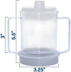 Rehabilitation Advantage Clear Spouted Cup with Two Handles, Weighted