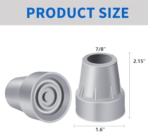 ZIYIZE Crutch Tips, 4-Pack 7/8 Inch Upgrade Heavy Duty Rubber Crutch Accessories Replacement Rubber Cane Tips