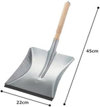 REDECKER Heavy Duty Steel Dust Pan, Zinc-Coated Black, Large Dustpan with Long 17-3/8-Inches Untreated Beechwood Handle, Made in Germany - Heavy Duty Dust Pan