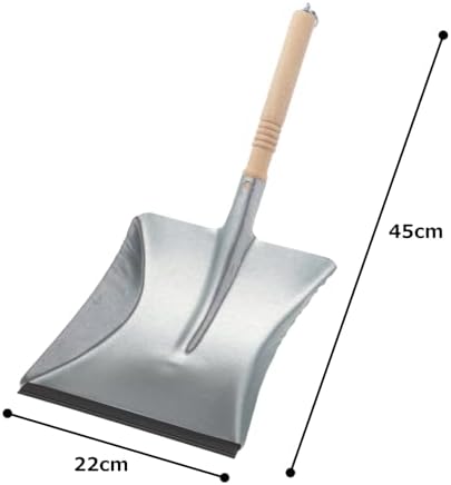 REDECKER Heavy Duty Steel Dust Pan, Zinc-Coated Black, Large Dustpan with Long 17-3/8-Inches Untreated Beechwood Handle, Made in Germany - Heavy Duty Dust Pan