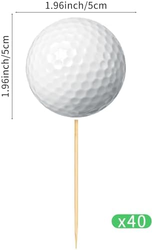 Hooqict 40Pcs Golf Cupcake Toppers Golf Themed Party Decorations Birthday Cake Topper Cupcake Picks for Kids Boys Girls Sports Ball Birthday Party Baby Shower Decorations Supplies