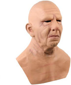 Realistic Old Man Mask Bald Man Humen Face Masks Wrinkle Full Head Mask Halloween Masquerade Costume Props