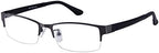 Computer Reading Glasses +3.00 Metallic Half Rim Anti Blue Ray Mens Womens Eyewear