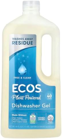 ECOS Free and Clear Automatic Dishwasher Gel, 40 fl oz