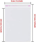 Borningfire 200 Pcs 3x4 Clear Resealable Cello/Cellophane Bags Self Adhesive Sealing, Good for Bakery Candle Soap Cookie Prints Card