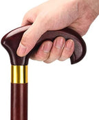 Wooden Walking Canes with Rubber Tip，Natural Wood Walking Stick，Solid Wood Cane for Seniors，Balancing Lightweight Cane，Comfortable T Handles (Size : 85cm/33in)