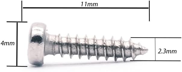 Tuning Peg Tuning Key Screws Machine Heads Guitar Tuner Mounting Screws for Electric/Acoustic Guitar Bass 11 x 2 mm (Chrome 50 Pack)