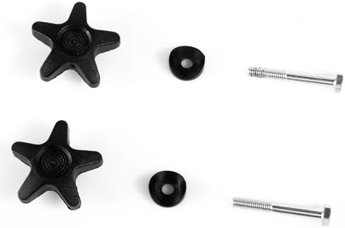 2 Sets Rollator Walker Replacement Knobs, Comfortable Black Plastic Knobs, Universal Rollator Parts, 4.4cm/1.7in Knob, 1.9cm/0.75in Washer