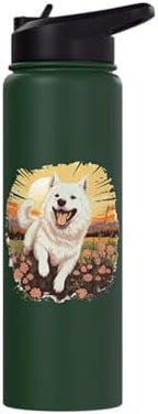 Samoyed Dog Breed Pet Cute Graphic Stainless Steel Insulated Water Bottle