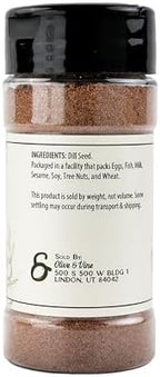 Olive & Vine Ground Dill Seed, Earthy Flavor, For Pickling & Dressings, Rich Tradition, Authentic Taste, For Global Recipes (2.4 Ounce)