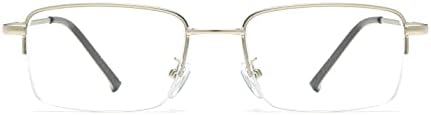 LJCZKA Half Rimless Blue Light Blocking Glasses Women Men Fresh Rectangle Computer Business Glasses