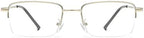 LJCZKA Half Rimless Blue Light Blocking Glasses Women Men Fresh Rectangle Computer Business Glasses