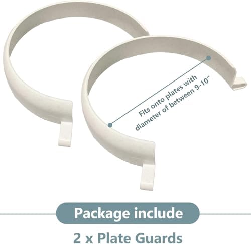 Food Plates Guard - Parkinson Patients Scooping Food Clip-On Spill Prevention Kitchen Living Eating Aid Assistant Dining Assistive for Elderly, Disabled, 2Pcs