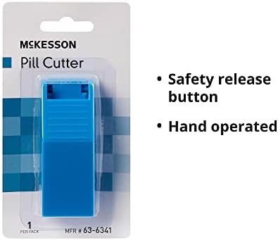 McKesson Pill Cutter for Small and Large Pills, Plastic, Stainless Steel Blade, Blue, 1 Count