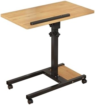 TigerDad Mobile Adjustable Height Laptop Stand PC Computer Portable Notebook Swivel Laptop Desk Rolling Table Desk Cart Tiltable with Wheels Casters& Mouse Pad Table