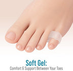 5 STARS UNITED Pinky Toe Spacers for Men & Women – 4 Gel Separators for Overlapping & Curled Little Toes, Bunions, Alignment - Diabetic Foot Care, Silicone Spreader, Corrector & Straightener, Clear