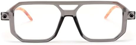FEISEDY Reading Glasses Vintage Square Blue Light Blocking Glasses Women Men 70s Flat Aviator Glasses B0090