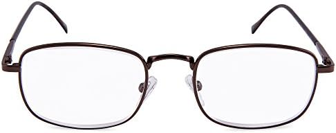 EYEGUARD 2 Pairs Spring Hinge Reading Glasses for Men Women Readers 1.00