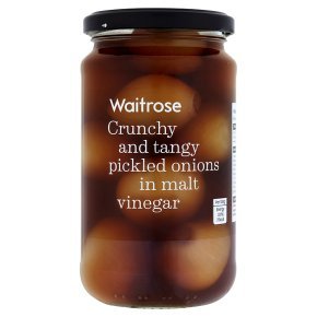 Waitrose pickled onions in vinegar drained 230g