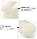 ABOOFAN 3pcs Ceramic Bunny Ornament Decor Rabbit Figurines for Easter Home Decor