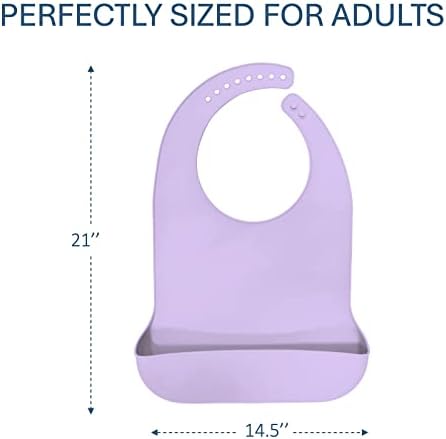 We&Life Silicone Adult Bib for Elderly, Men and Women - Washable With Food Catcher