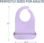 We&Life Silicone Adult Bib for Elderly, Men and Women - Washable With Food Catcher