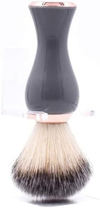 Parker Premium Synthetic Bristle Shaving Brush with Stand - Super Soft Bristles for Sensitive Skin - Deluxe Gray and Rose Gold Handle - Shaving Brush for Men & Women