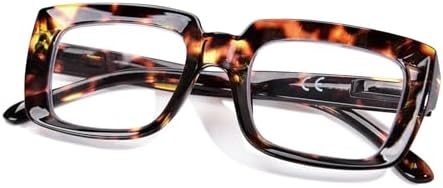 Oprah Style Reading Glasses for Women, Oversized Stylish Blue Light Blocking Computer Readers Ladies with Spring Hinge