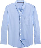 J.VER Men's Oxford Shirt Solid Casual Button Down Collar Shirts Long Sleeve Dress Shirts with Pocket