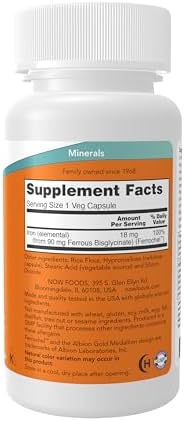 NOW Foods Supplements, Iron 18 mg, Non-Constipating*, Essential Mineral, 120 Veg Capsules
