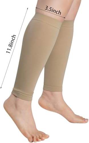 HOVEOX 4 Pairs Calf Compression Sleeves for Men and Women Leg Sleeves Footless Compression Socks for Running Cycling Sports