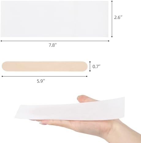 200 Pcs Large Non Woven Wax Strips and 50 Pcs Wooden Wax Sticks Kit, Body and Facial Hair Removal Waxing Strips Soft Waxing Paper Sheets