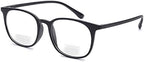 Fuisetaea Photochromism Gray Bifocal Reading Glasses Lightweight TR90 Frame Transition Readers Eyeglasses
