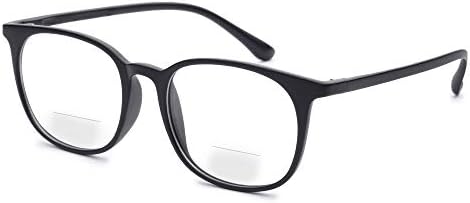 Fuisetaea Photochromism Gray Bifocal Reading Glasses Lightweight TR90 Frame Transition Readers Eyeglasses
